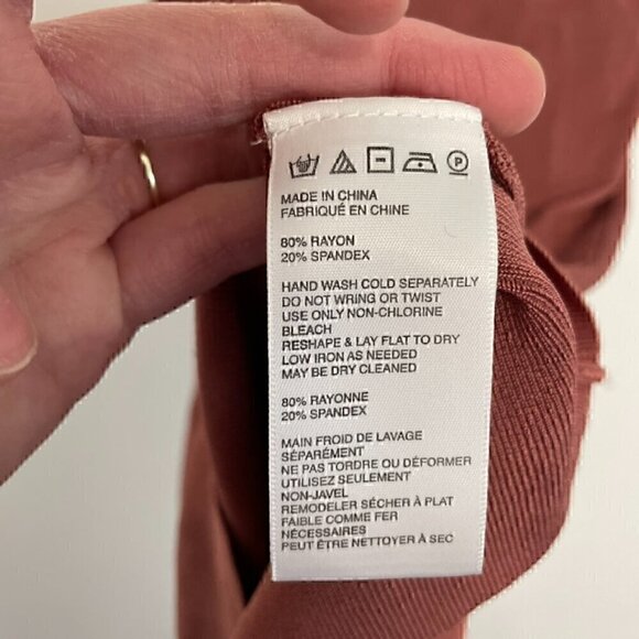 URBAN OUTFITTERS Rose Marie Tie Shoulder Mini Dress Mauve Ribbed Sweater Bodycon - Picture 10 of 16